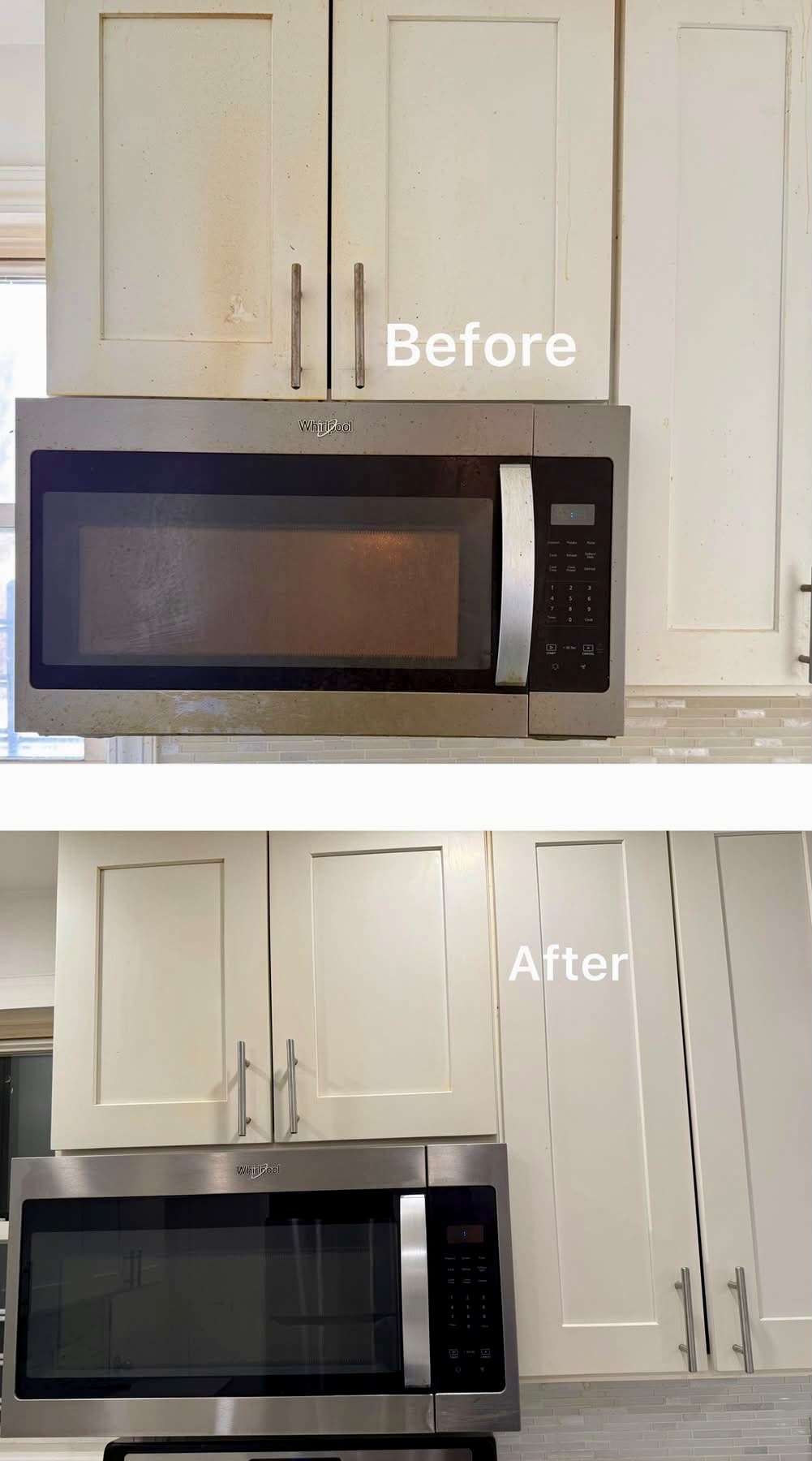 Microwave oven deep clean Before / After